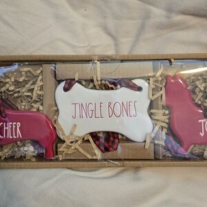 Rae Dunn Dog Ornament 3 Piece Set. NIB